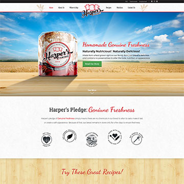 Website design for harper bread company by Mandeville based web design agency, oasa solutions